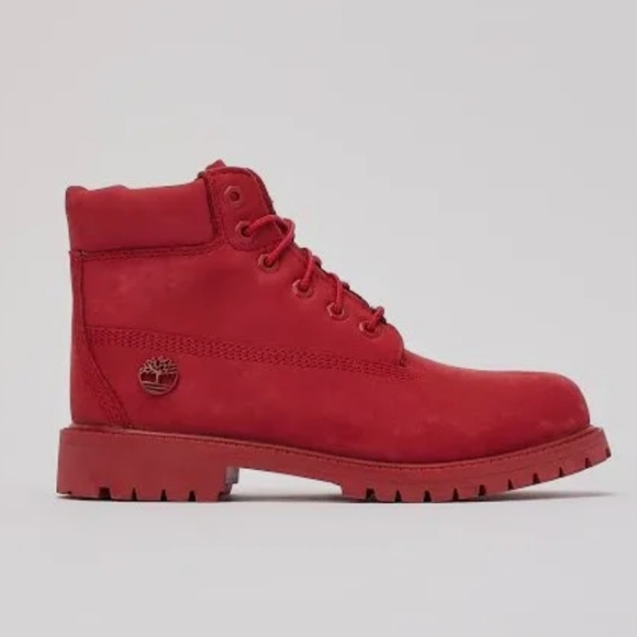 🆕Timberland Red NUBUCK 6 Inch Waterproof Boot Size 6.5 BIG KIDS/Youth - Picture 1 of 15